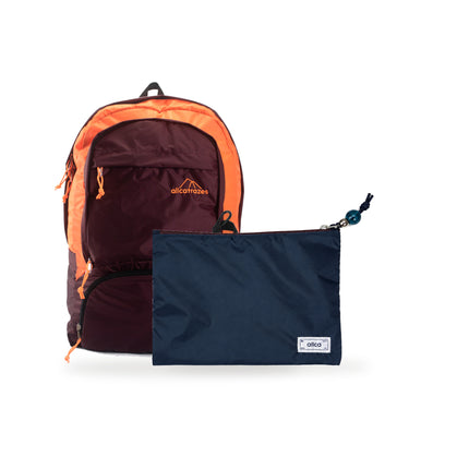 Kit Charlie + Lima — Bordô | Laranja com Nécessaire Lima Azul Aurora