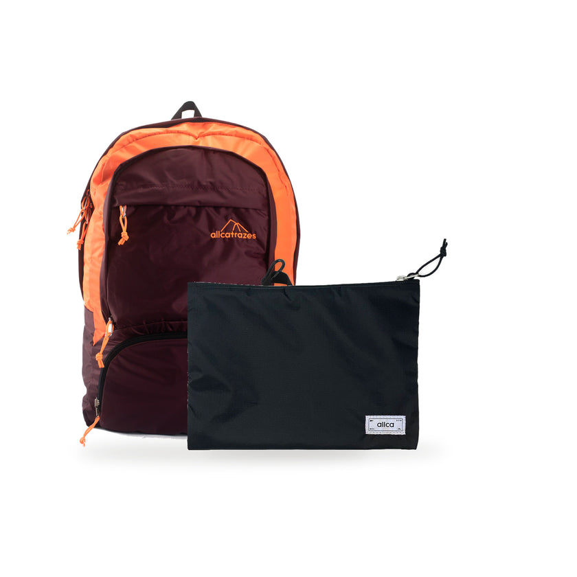 Kit Charlie + Lima — Bordô | Laranja com Nécessaire Lima Preto