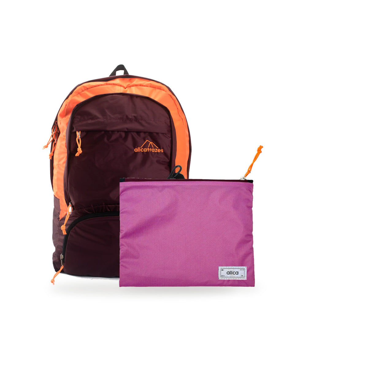 Kit Charlie + Lima — Bordô | Laranja com Nécessaire Lima Rosa