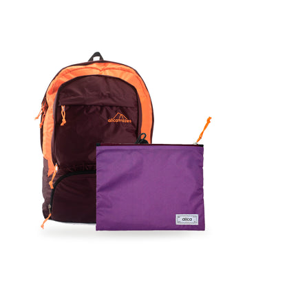 Kit Charlie + Lima — Bordô | Laranja com Nécessaire Lima Roxo