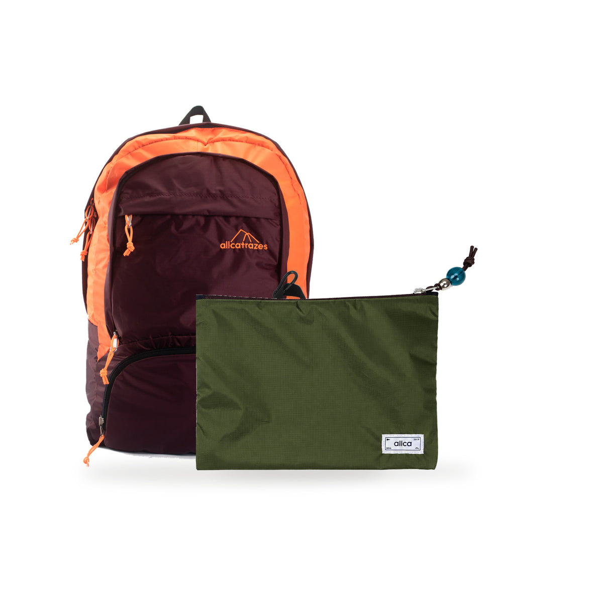 Kit Charlie + Lima — Bordô | Laranja com Nécessaire Lima Verde Araucária