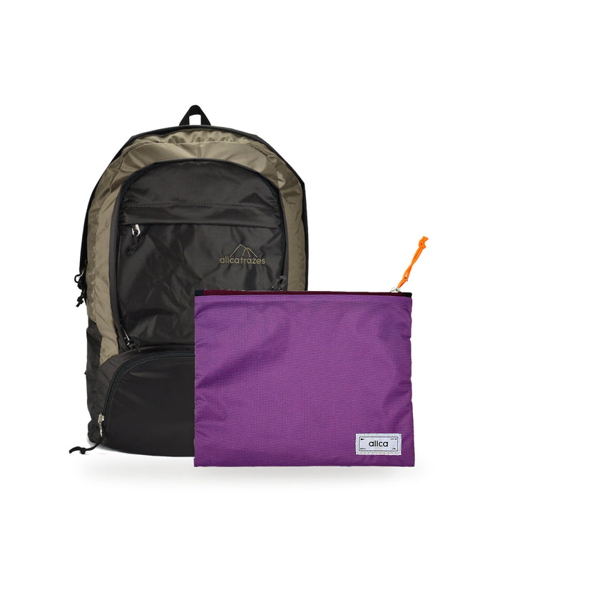 Kit Charlie + Lima — Café | Areia com Nécessaire Lima Roxo