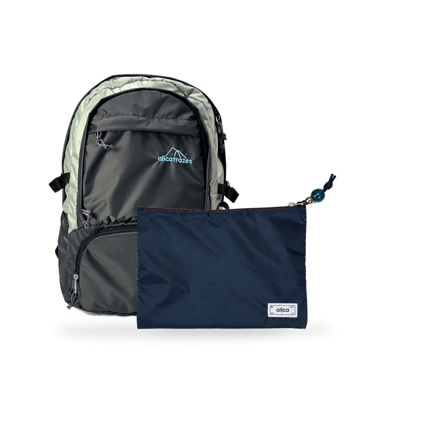 Kit Charlie + Lima — Chumbo | Prata com Nécessaire Lima Azul Aurora