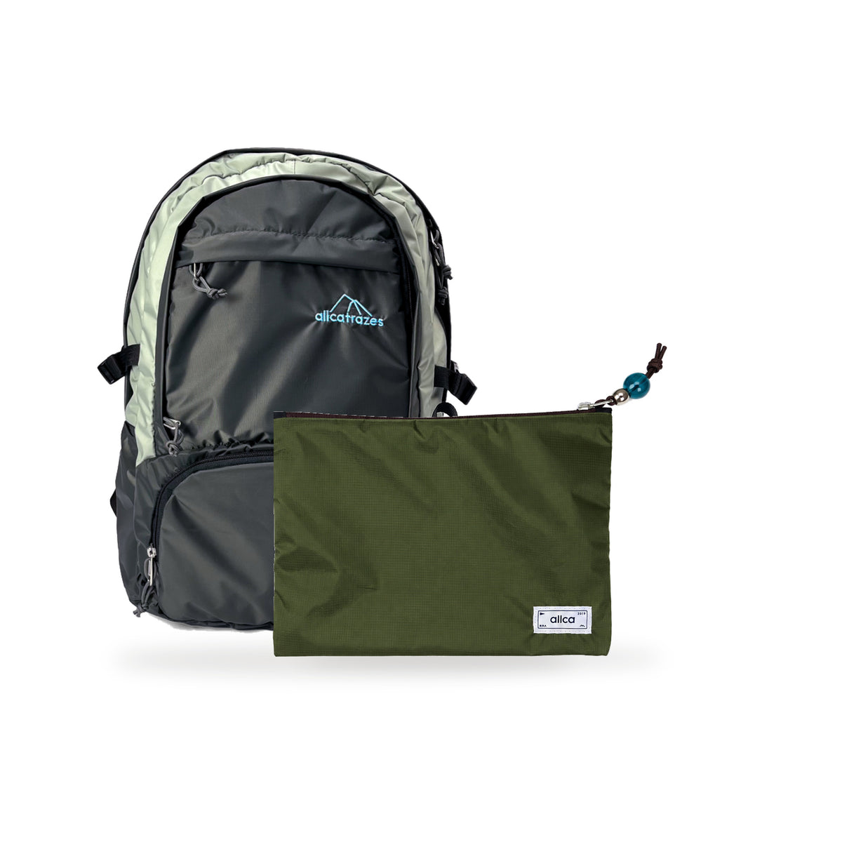 Kit Charlie + Lima — Chumbo | Prata com Nécessaire Lima Verde Araucária