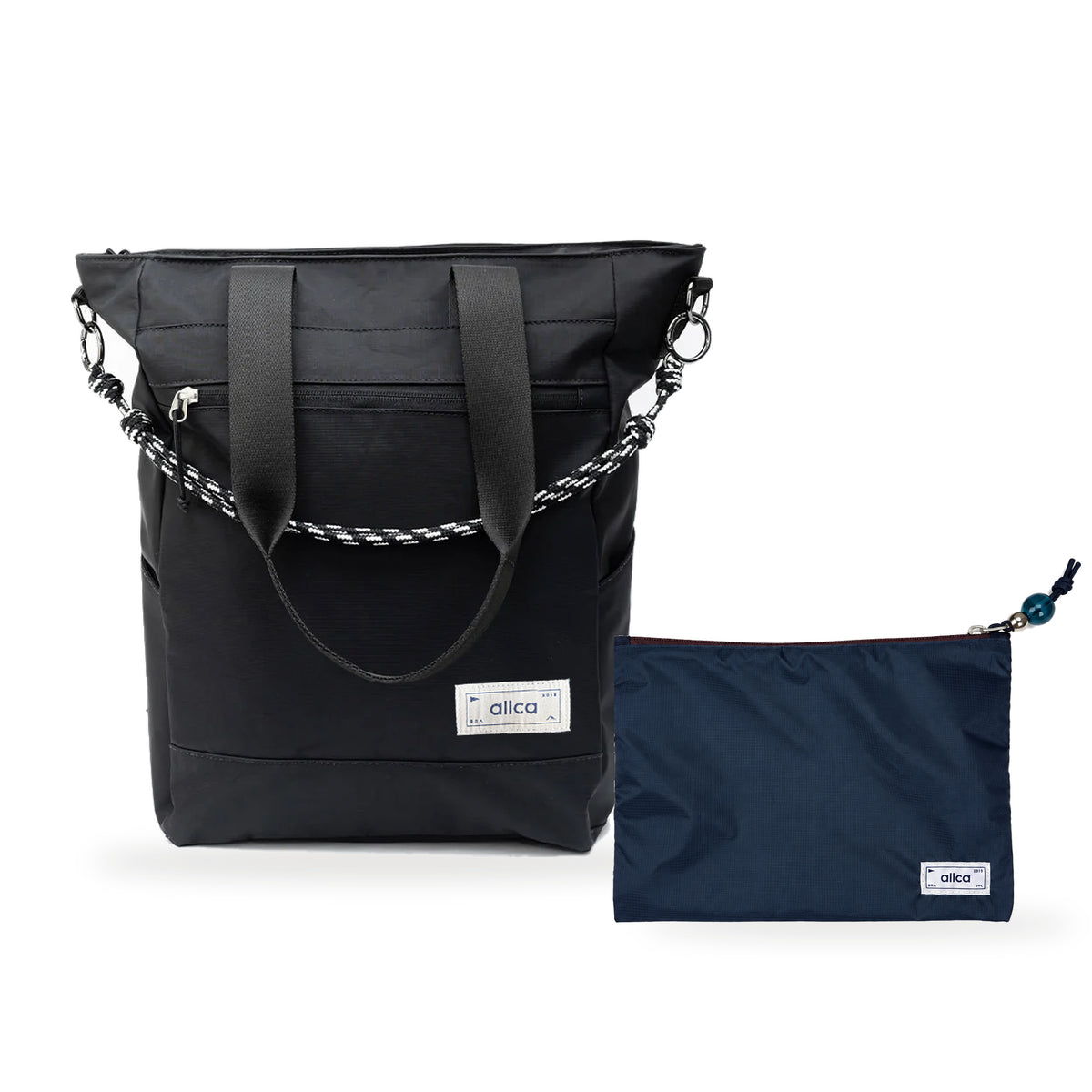 Kit Tote + Lima - Eclipse — Preto Infinito com Nécessaire Lima Azul Aurora