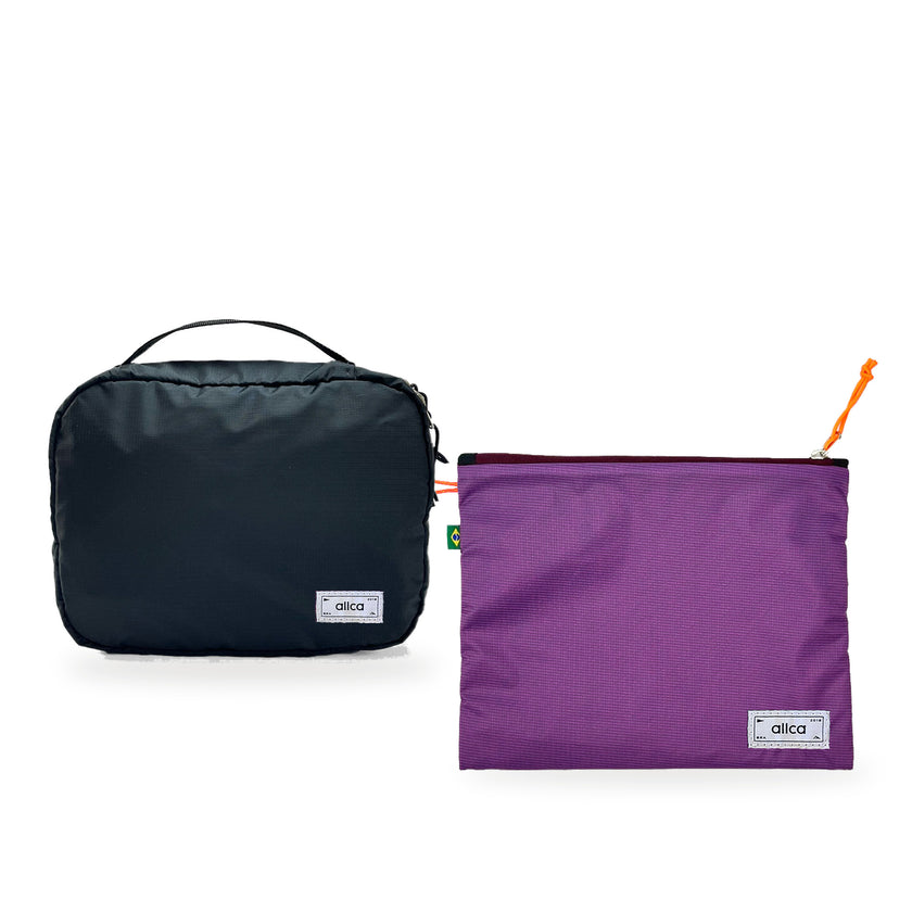 Kit Hotel + Lima — Preta com Nécessaire Lima Roxo