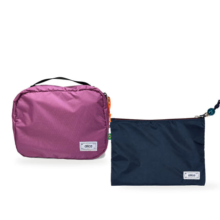 Kit Hotel + Lima — Rosa com Nécessaire Lima Azul Aurora