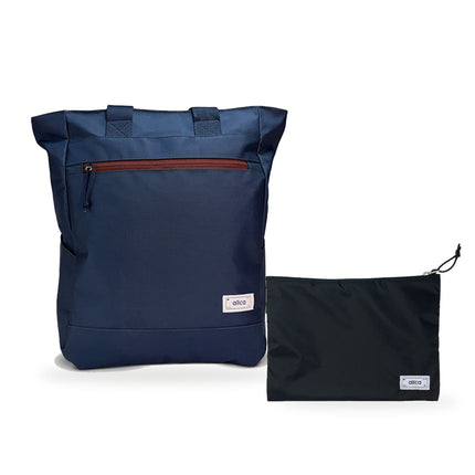 Kit Tote + Lima - Minuano — Azul Aurora / Sem Charm com Nécessaire Lima Preto