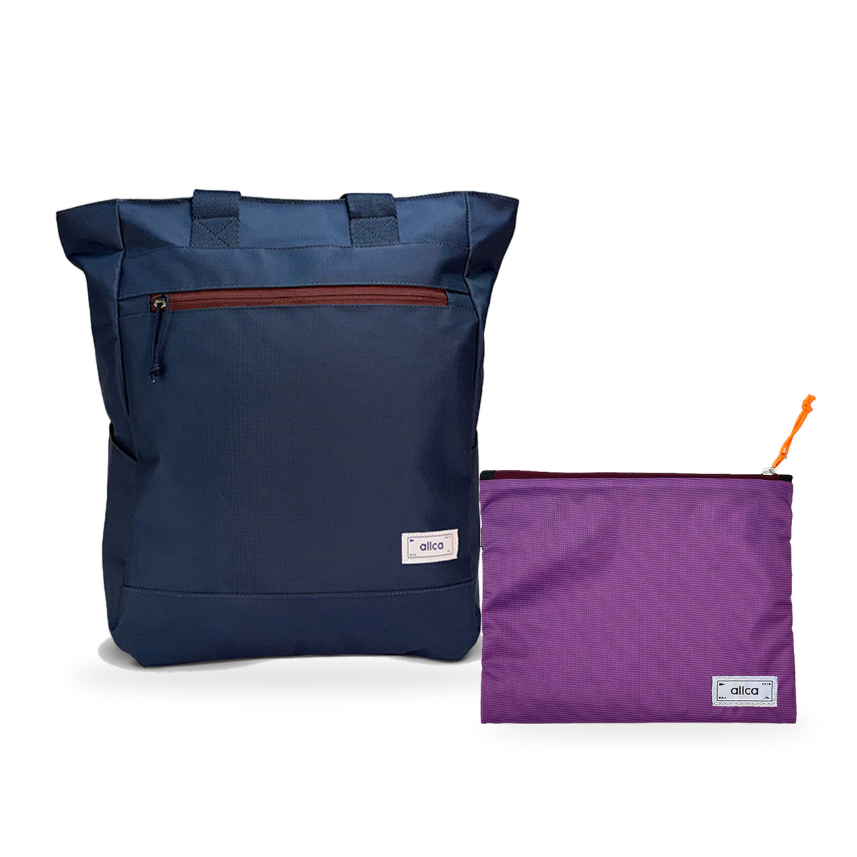 Kit Tote + Lima - Minuano — Azul Aurora / Sem Charm com Nécessaire Lima Roxo