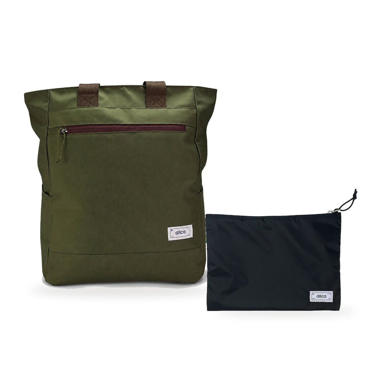 Kit Tote + Lima - Minuano — Verde Araucária / Sem Charm com Nécessaire Lima Preto