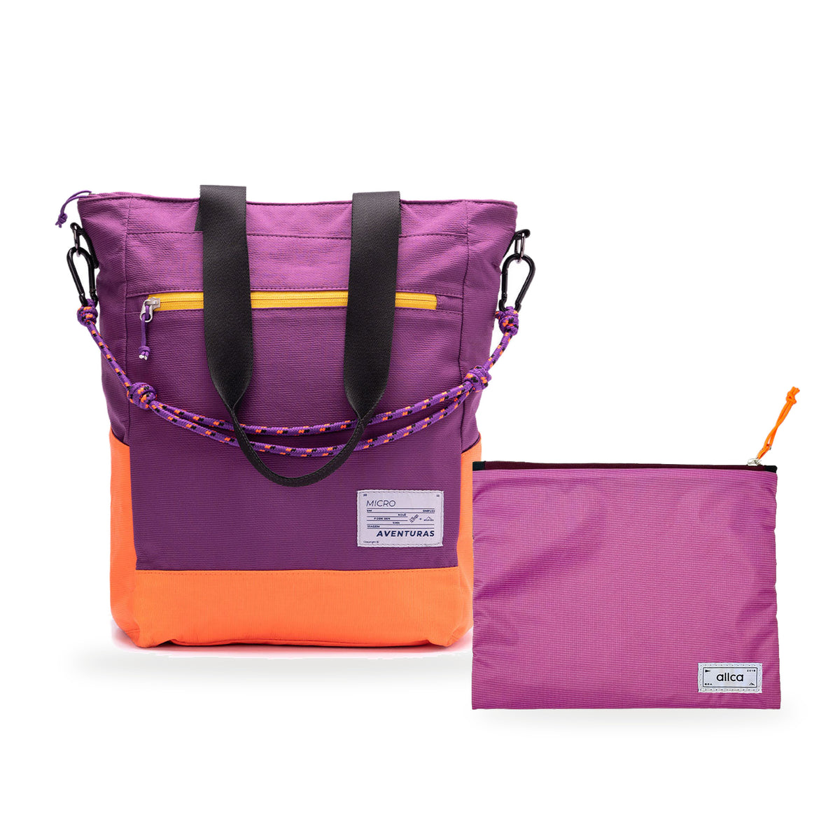 Kit Tote + Lima - The Summer Hunter — Roxo Viagem com Nécessaire Lima Rosa