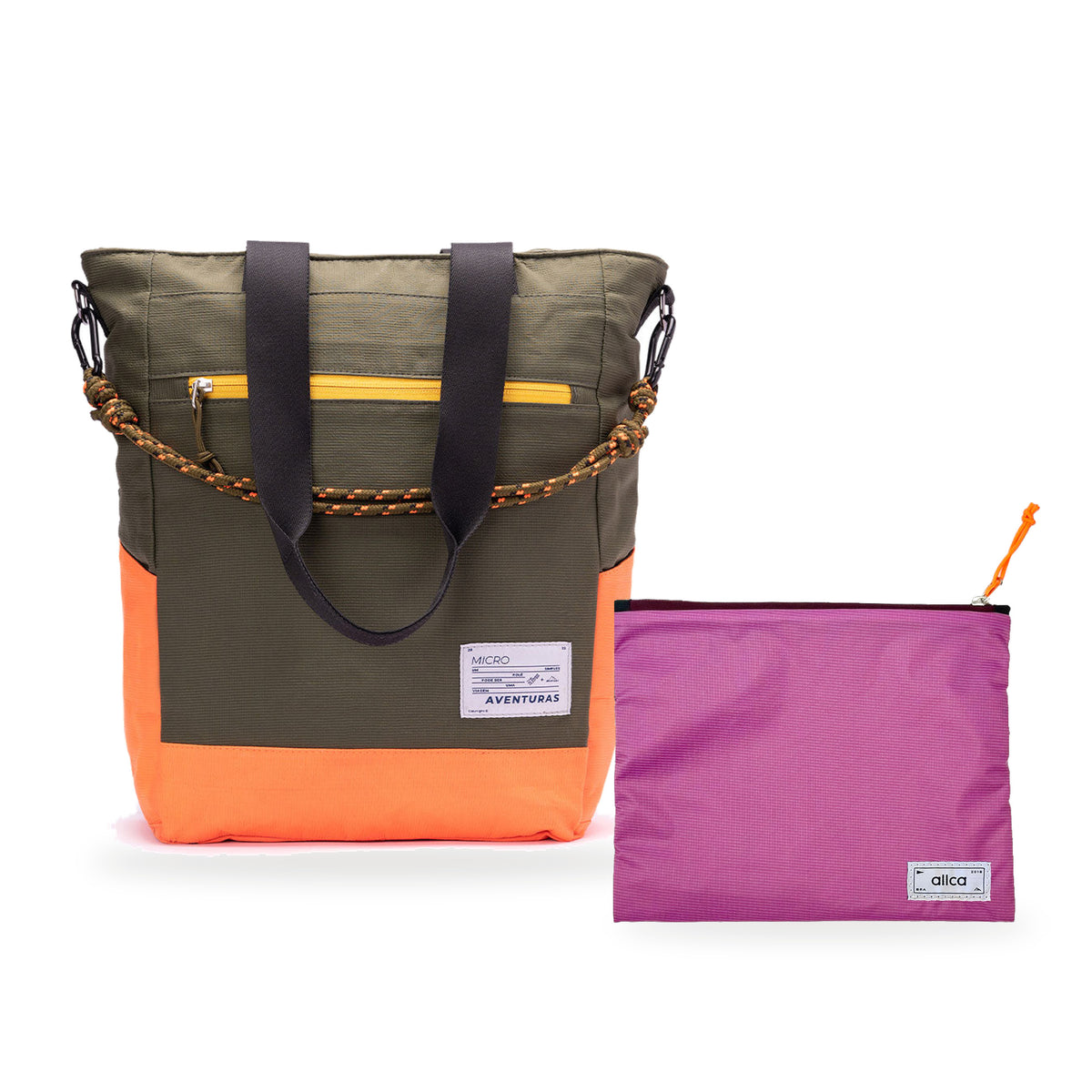 Kit Tote + Lima - The Summer Hunter — Verde Cachoeira com Nécessaire Lima Rosa