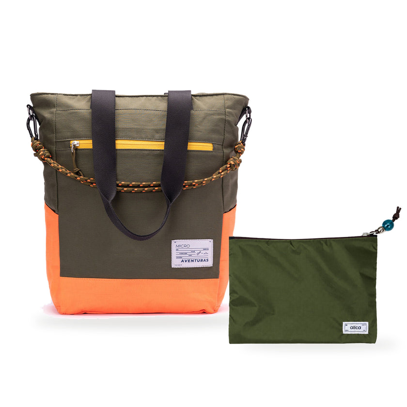 Kit Tote + Lima - The Summer Hunter — Verde Cachoeira com Nécessaire Lima Verde Araucária