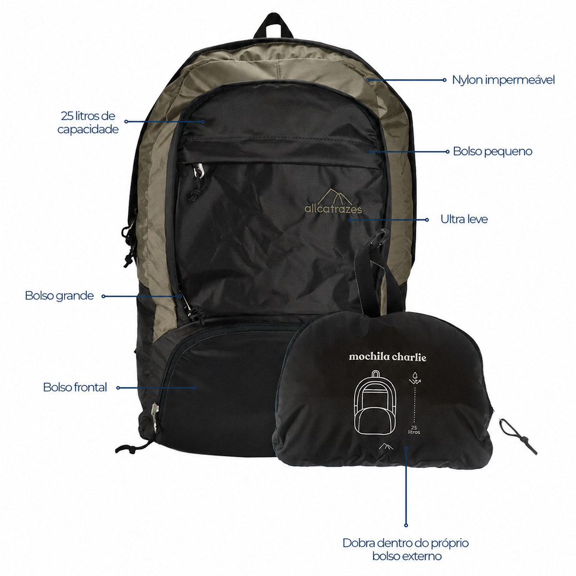 Mochila Charlie Dobrável 25L