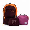Mochila charlie Bordô e laranja + Nécessaire Hotel Rosa _ Kit viagem.
Mochila dobrável.
Allcatrazes
Allca