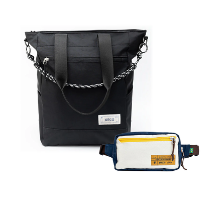 Kit Em Movimento Brasco + Eclipse com Tote Eclipse Preto Infinito e Pochete Brasco Off White Encontro da Allcatrazes