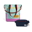 Kit Em Movimento com Tote Brasco e Pochete Minuano, Azul Respiro e Azul Aurora da Allcatrazes