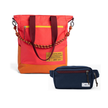 Kit Em Movimento com Tote Brasco e Pochete Minuano, Coral Esquina e Azul Aurora da Allcatrazes