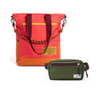 Kit Em Movimento com Tote Brasco e Pochete Minuano, Coral Esquina e Verde Araucária da Allcatrazes