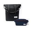 Kit Em Movimento com Tote Eclipse e Pochete Minuano, Preto Infinito e Azul Aurora da Allcatrazes