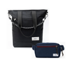 Kit Em Movimento com Tote Eclipse e Pochete Minuano, Preto Infinito e Azul Aurora da Allcatrazes
