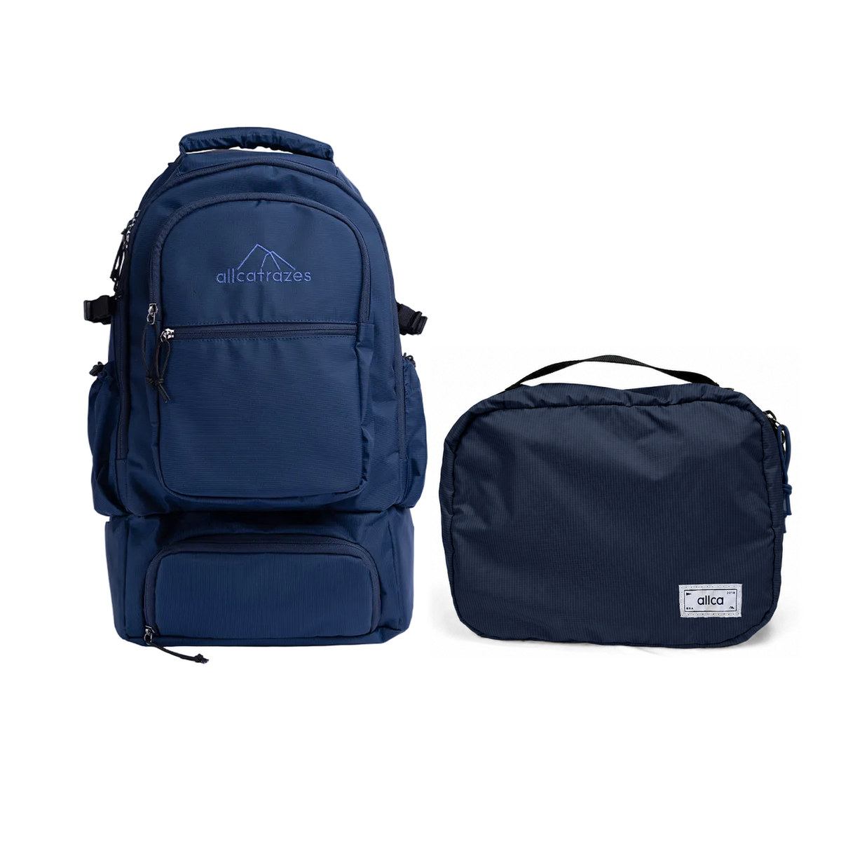 Kit Travel Essential com Mochila Alfa 3.0 33L Azul e Nécessaire Hotel Azul Aurora da Allcatrazes